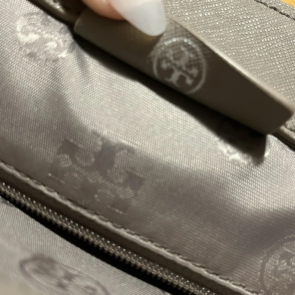 Tory Burch Gray Saffiano Leather Tote